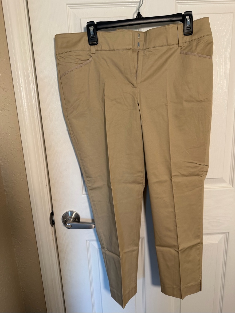 New York & Company Ankle Cropped Slim Pants in Khaki